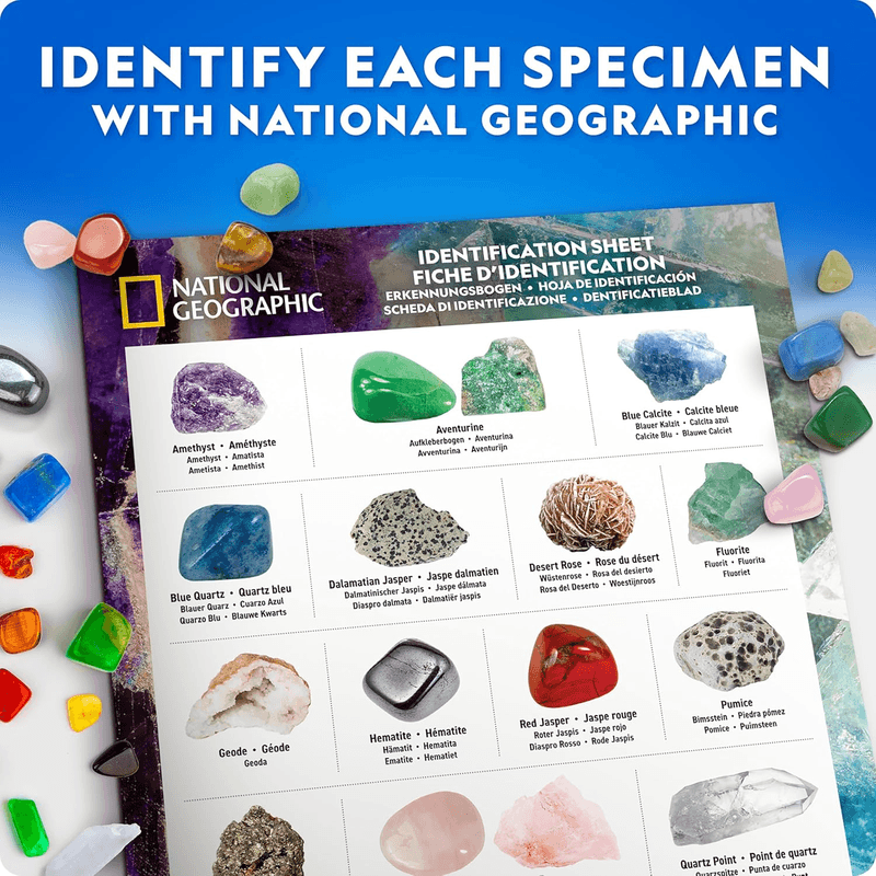 NATIONAL GEOGRAPHIC Rock Collection Box for Kids – 300 Piece Gemstones and Crys - Thumbnail 6