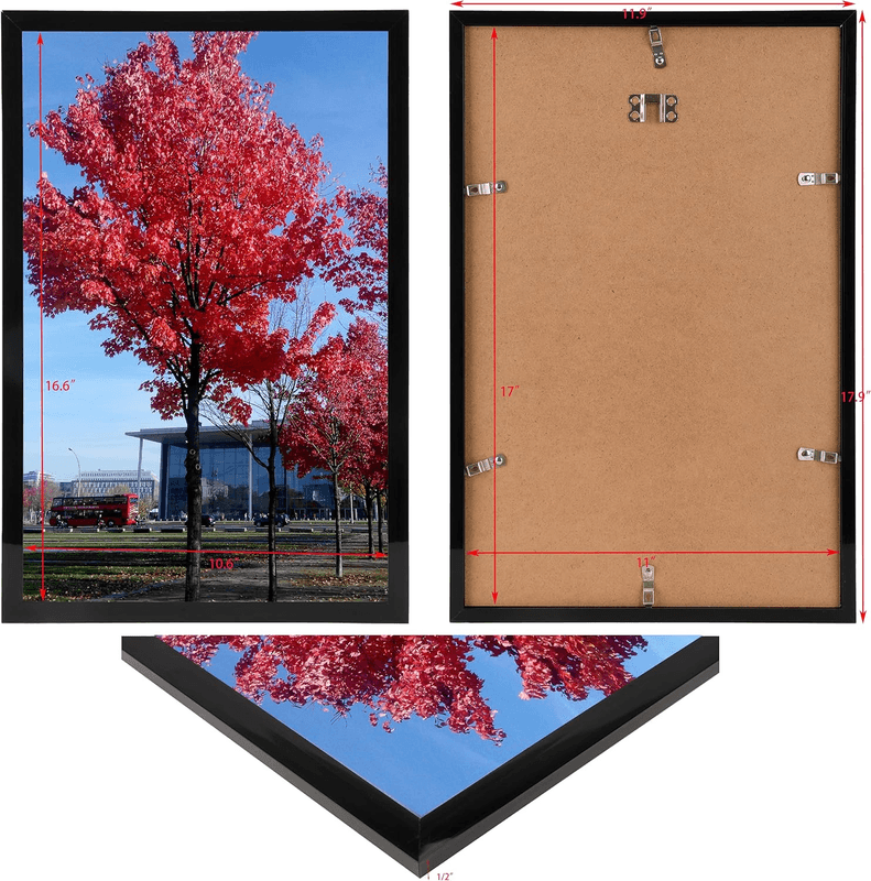 11X17 Picture Frame for Wall Black, Display Pictures 11X17 Poster Frame, - Thumbnail 3