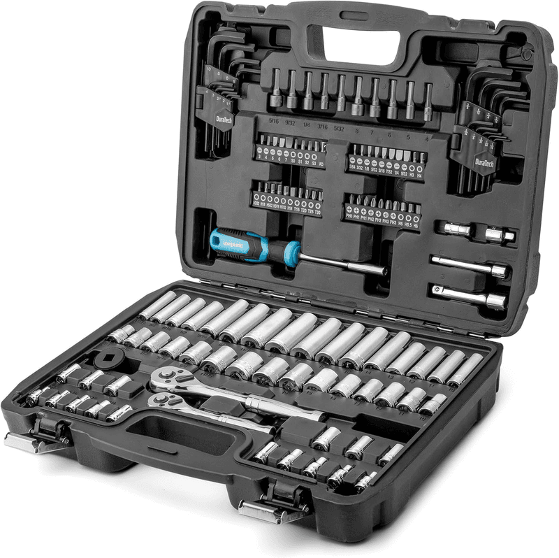 121-Piece Mechanics Tool Kits, Include Sae/Metric Sockets Set, 72-Tooth Drive R - Thumbnail 8