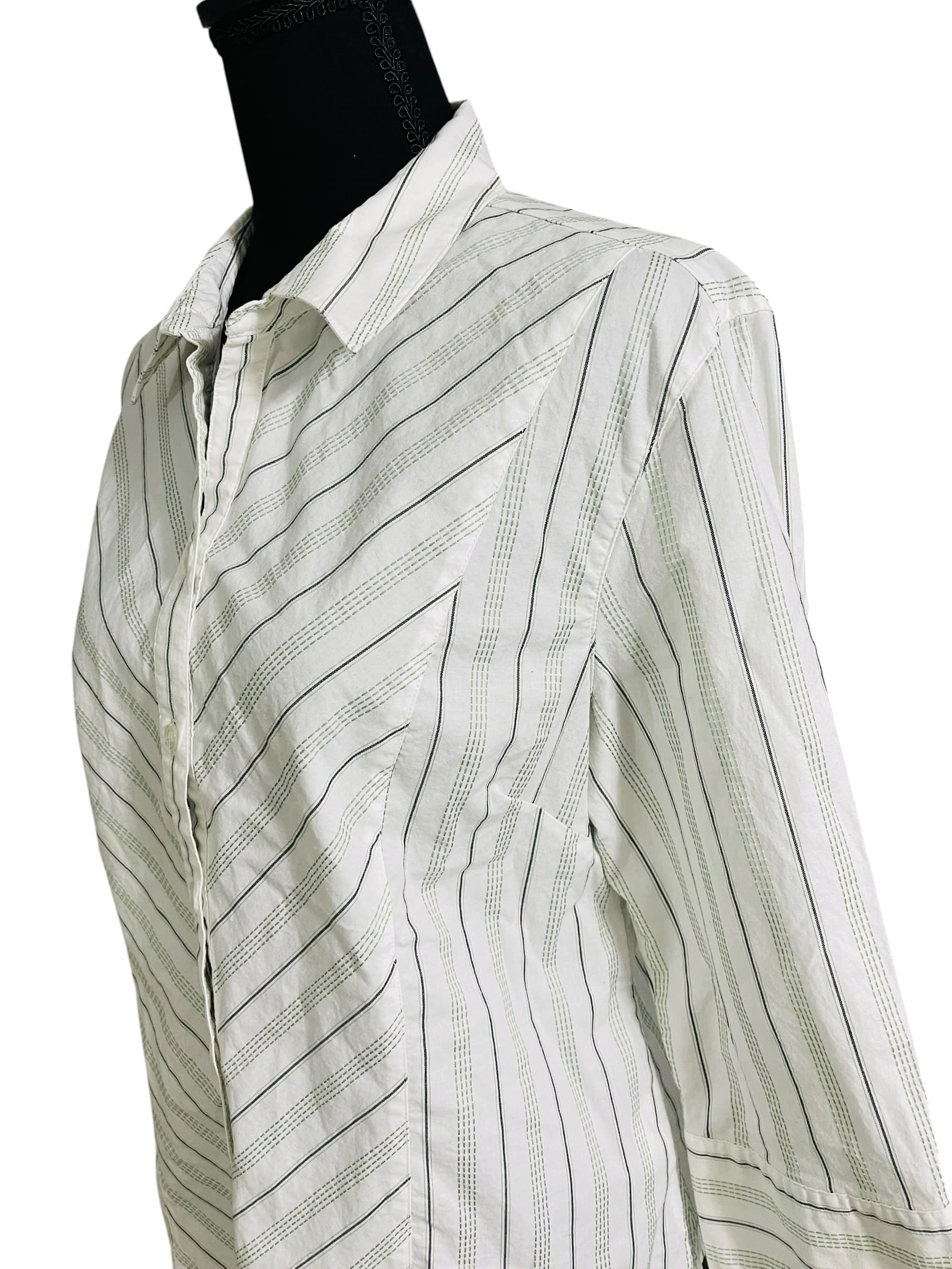 Mountain Lake Pinstriped Casual Blouse - Thumbnail 5