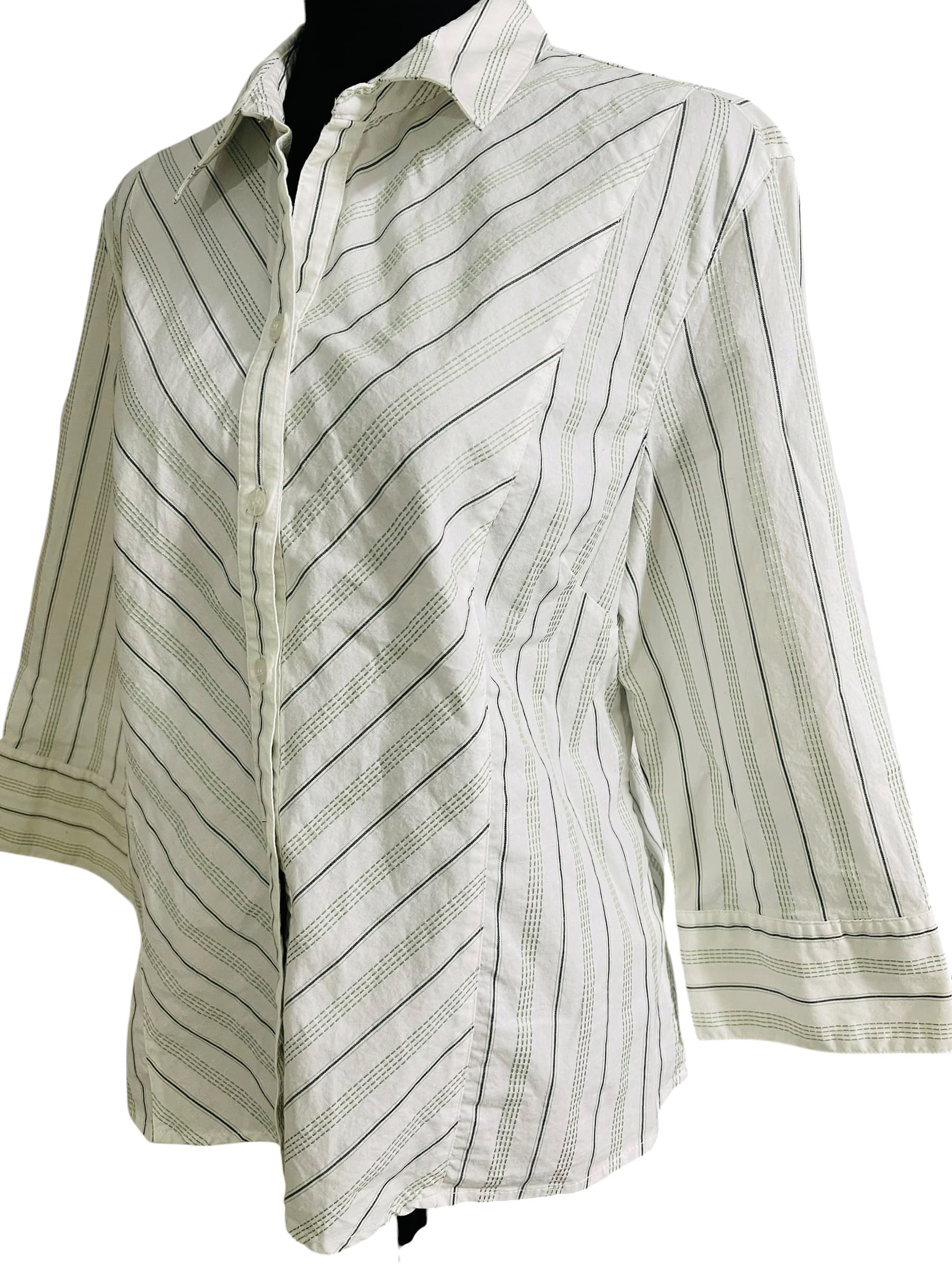 Mountain Lake Pinstriped Casual Blouse - Thumbnail 6