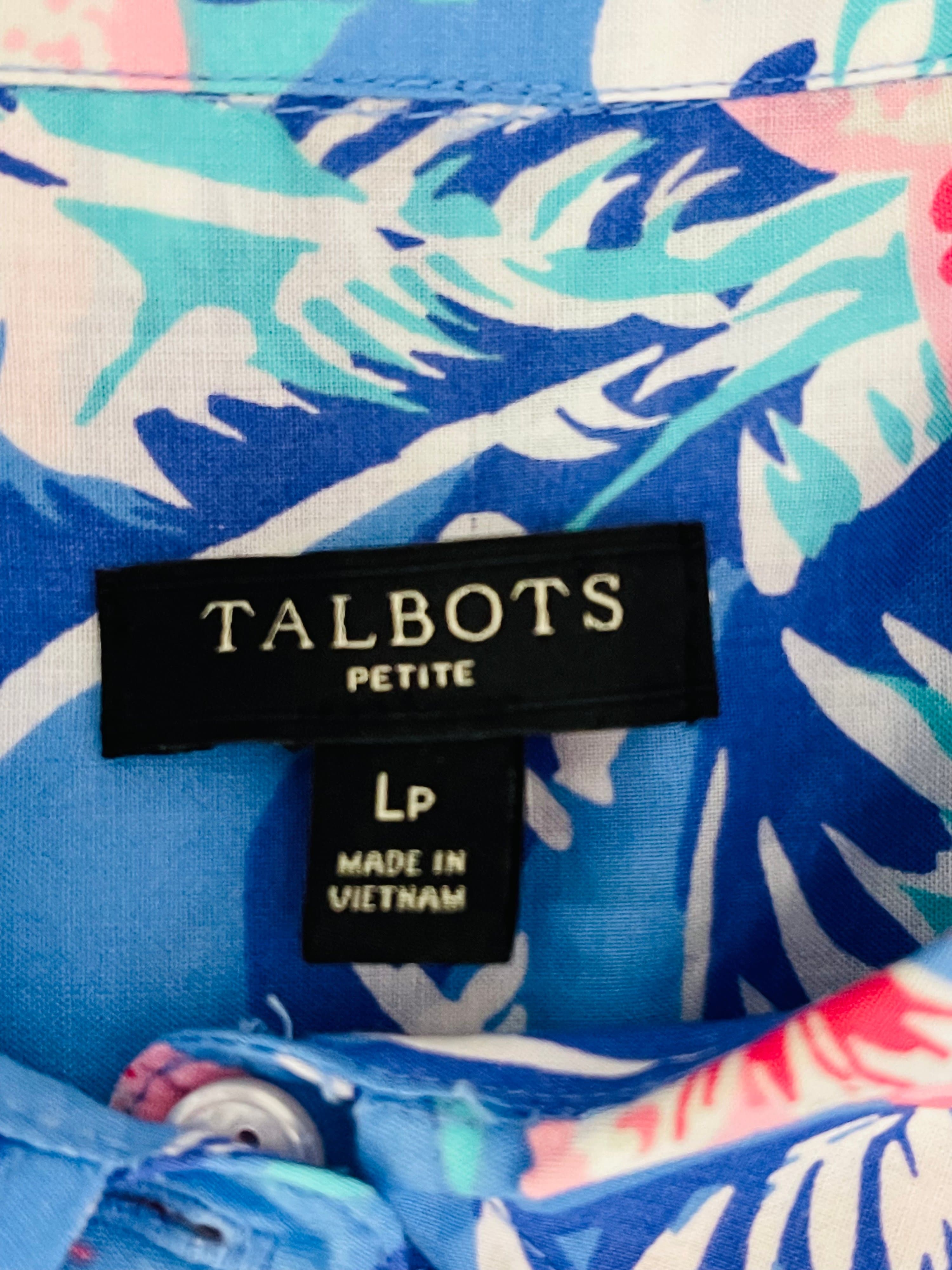 Talbots Tropical Print Long Sleeve Button Down Blouse - Thumbnail 11