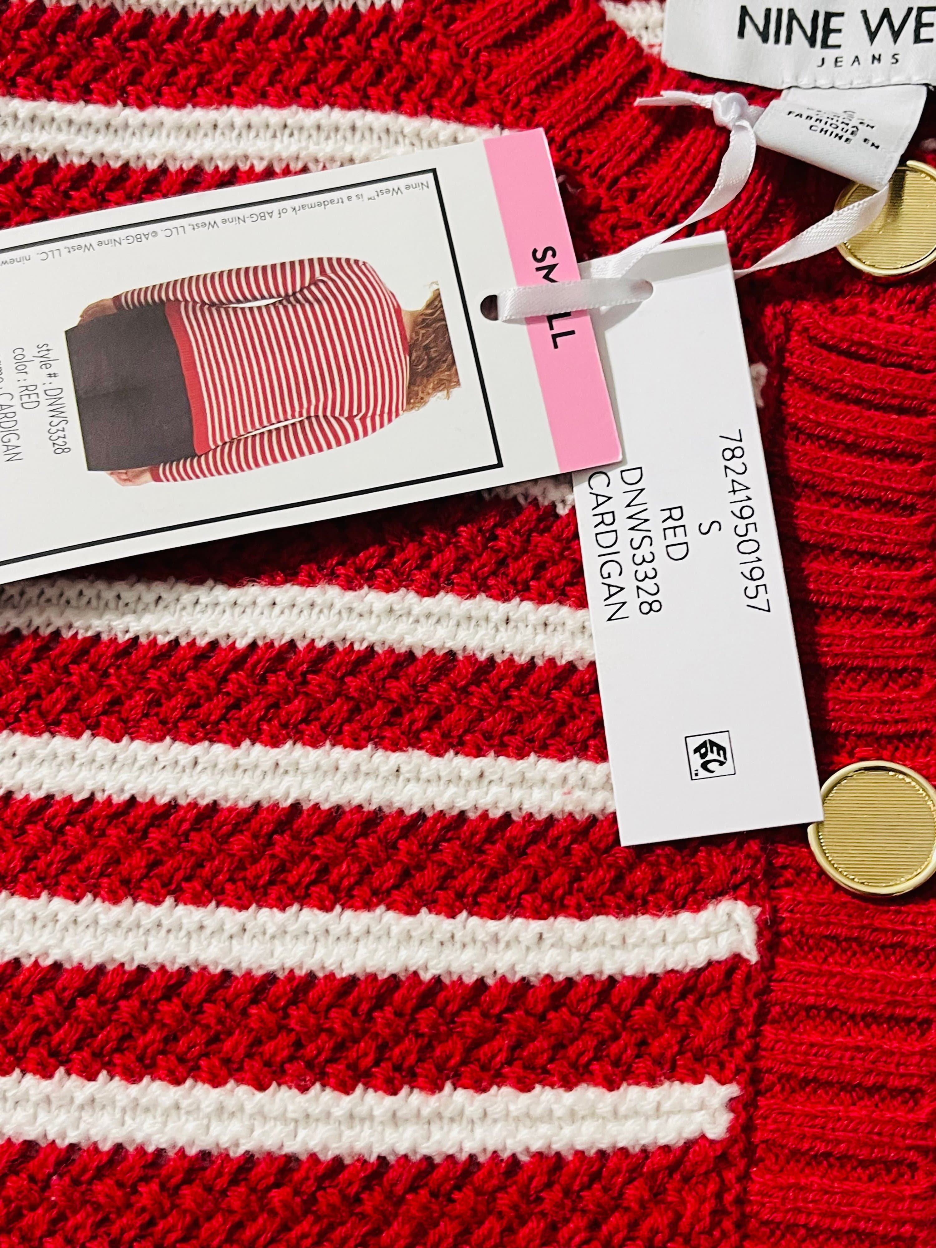 Nine West Long Sleeve Striped Cardigan - Thumbnail 5