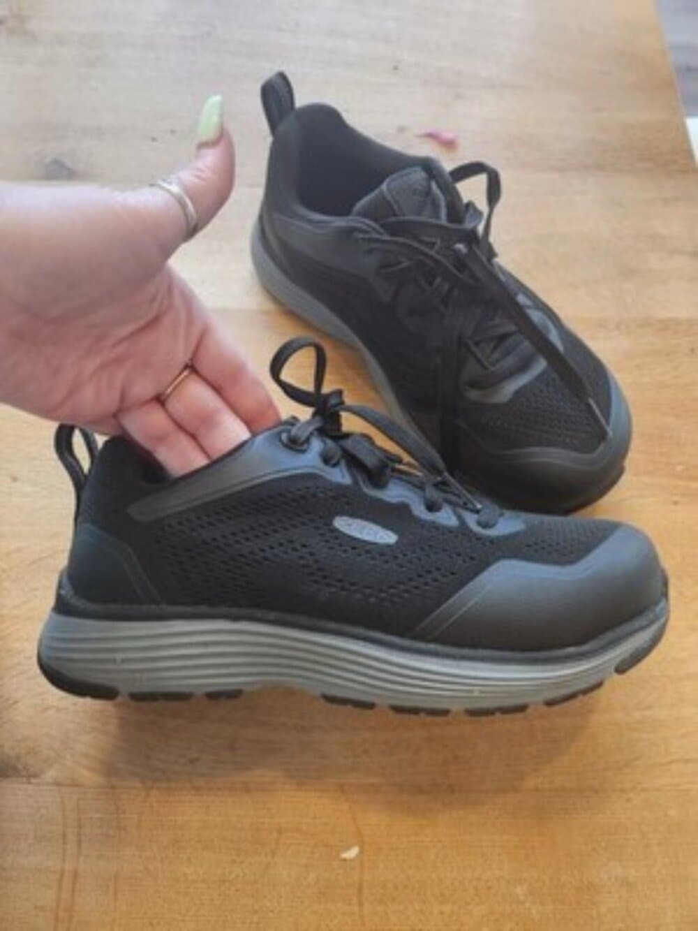 KEEN Utility Steel Toe Shoes Unisex Black Canvas Low Top Work Sneaker - Thumbnail 2