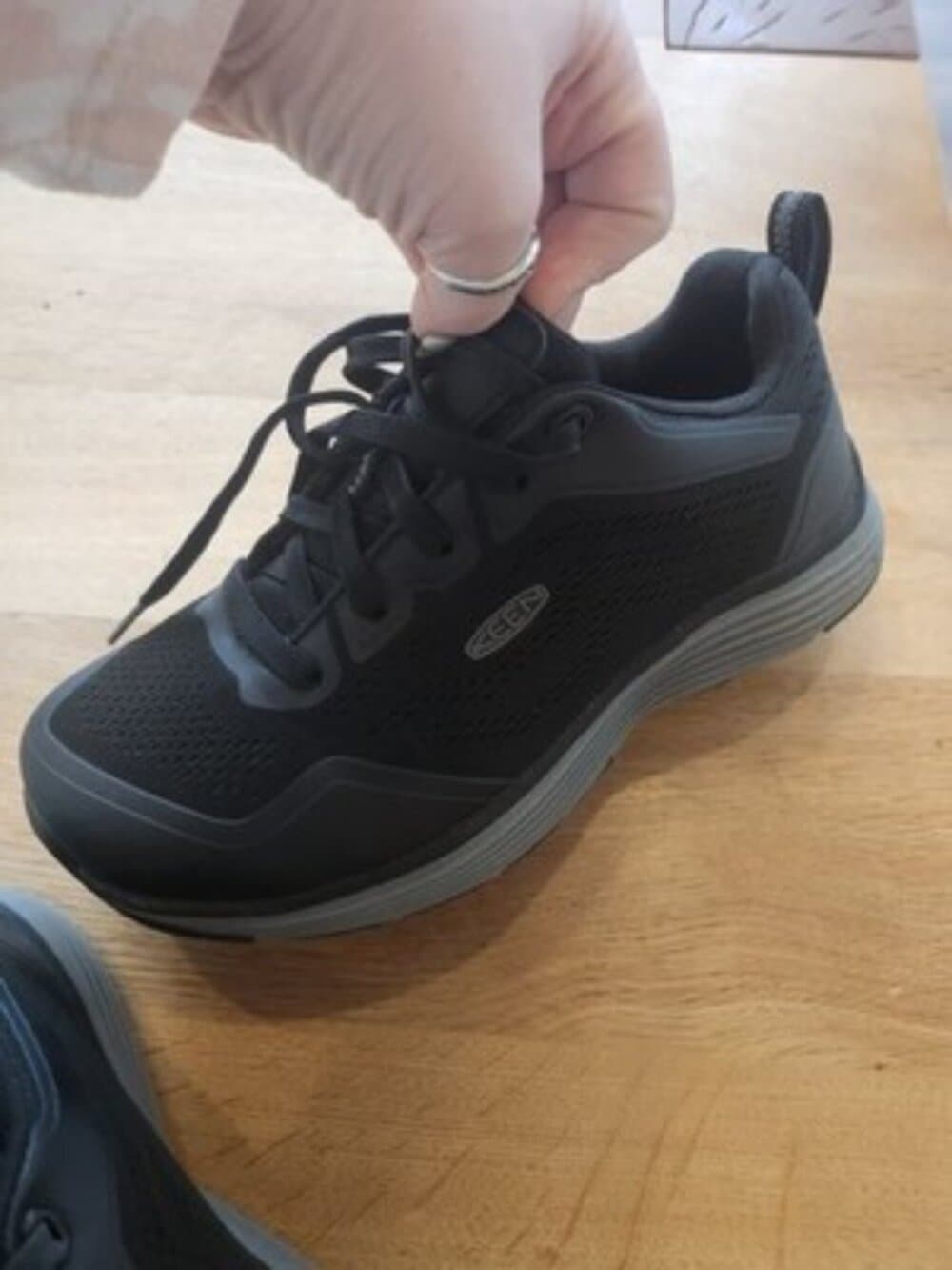 KEEN Utility Steel Toe Shoes Unisex Black Canvas Low Top Work Sneaker - Thumbnail 4