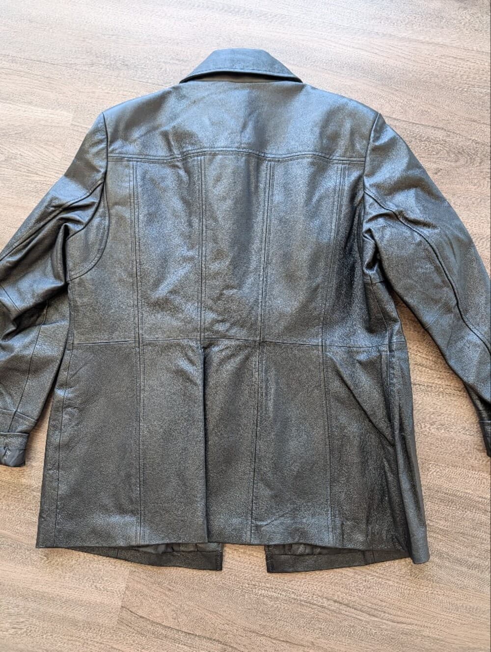 Vintage East 5th Black Leather Button Up Jacket - Thumbnail 9