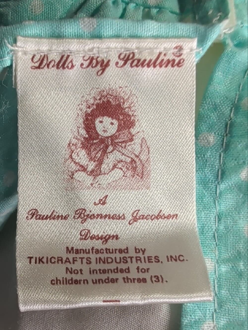 Vintage Dolls By Pauline Baby Doll in Mint Polka Dot Dress Red Hair Blue Eyes - Thumbnail 7