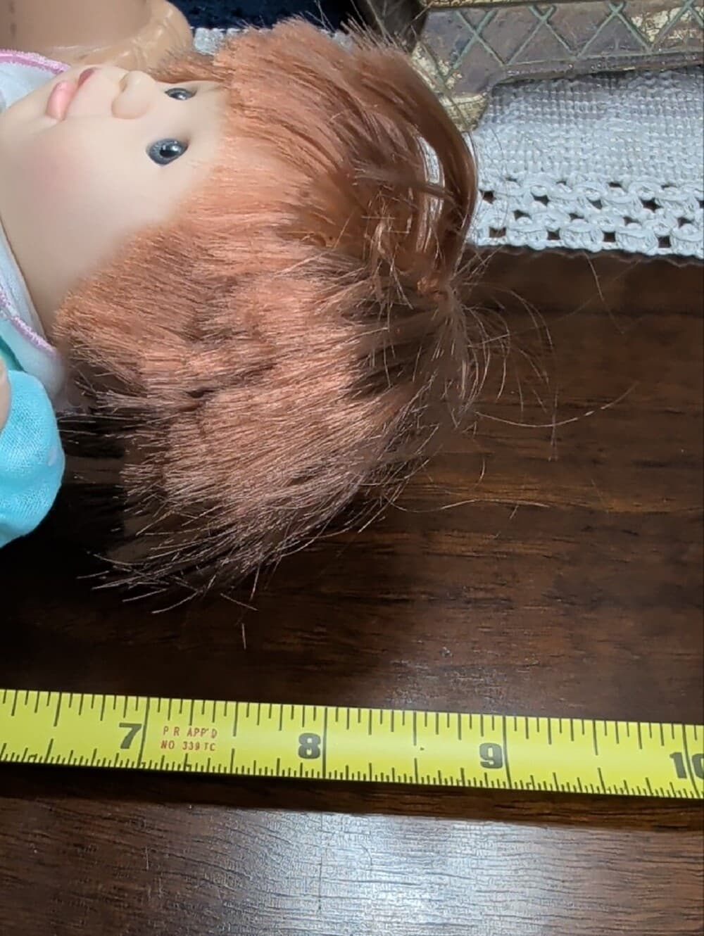 Vintage Dolls By Pauline Baby Doll in Mint Polka Dot Dress Red Hair Blue Eyes - Thumbnail 14