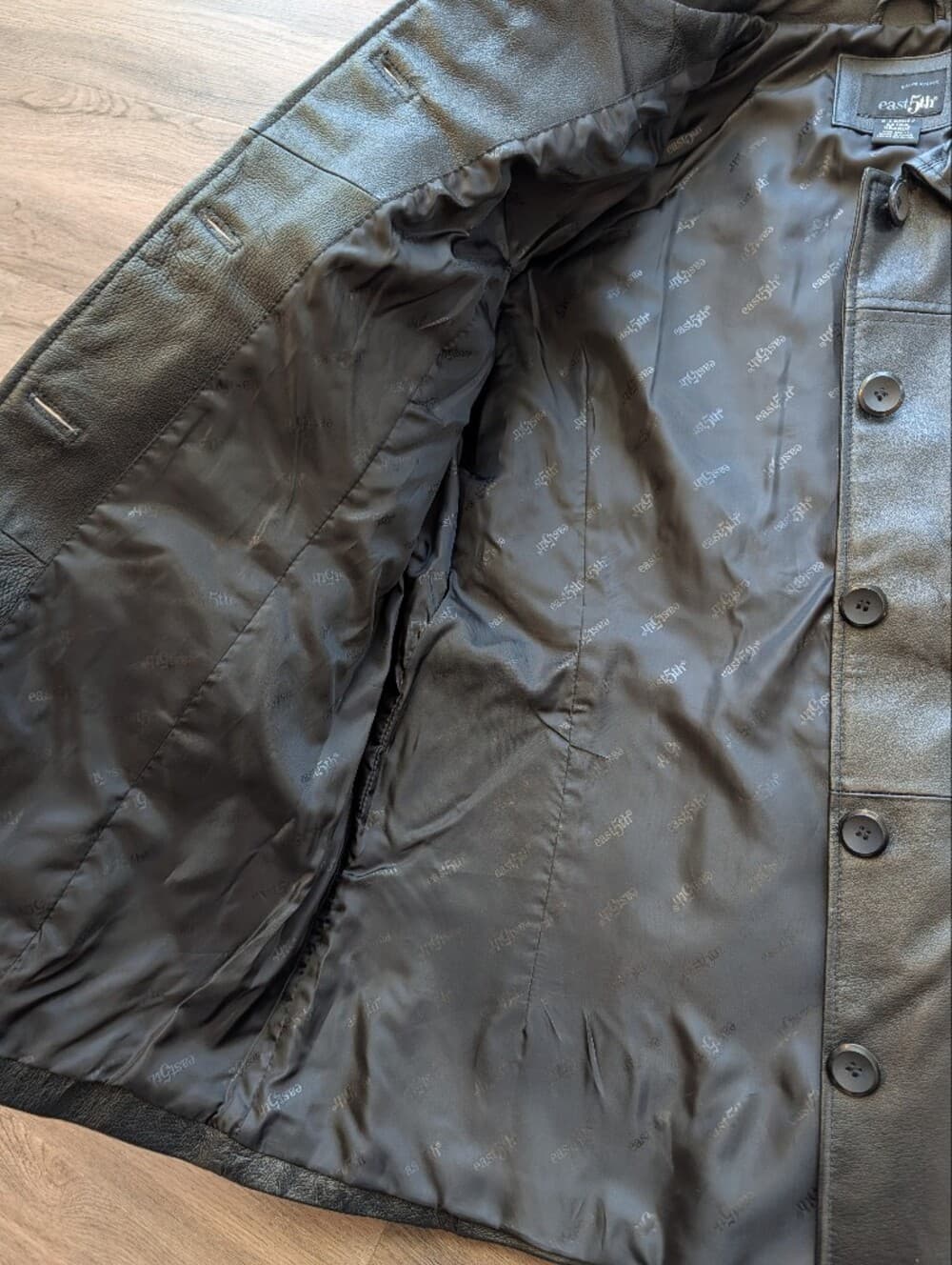 Vintage East 5th Black Leather Button Up Jacket - Thumbnail 3