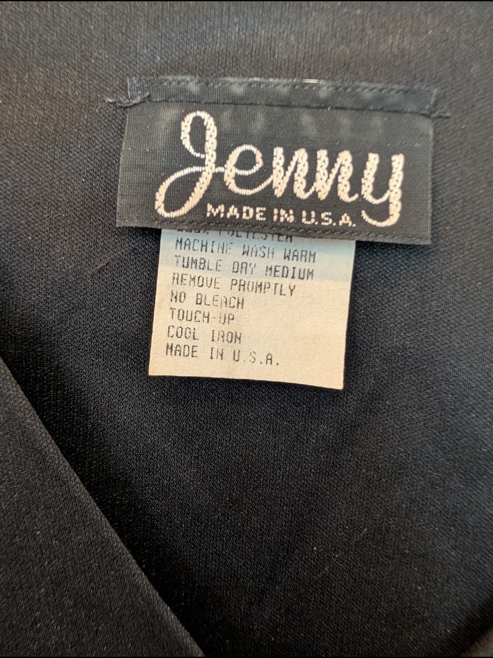 Vintage Jenny Black And Silver V-Neck Cocktail Ruched Waist Dress - Thumbnail 5
