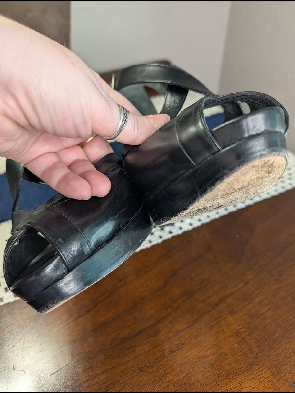 Stuart Weitzman Black Leather Crisscross Strappy Slingback Platform High Heels - Thumbnail 9