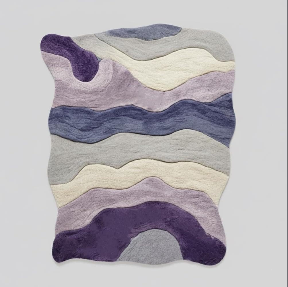 Abstract Multicolor Wavy Area Rug