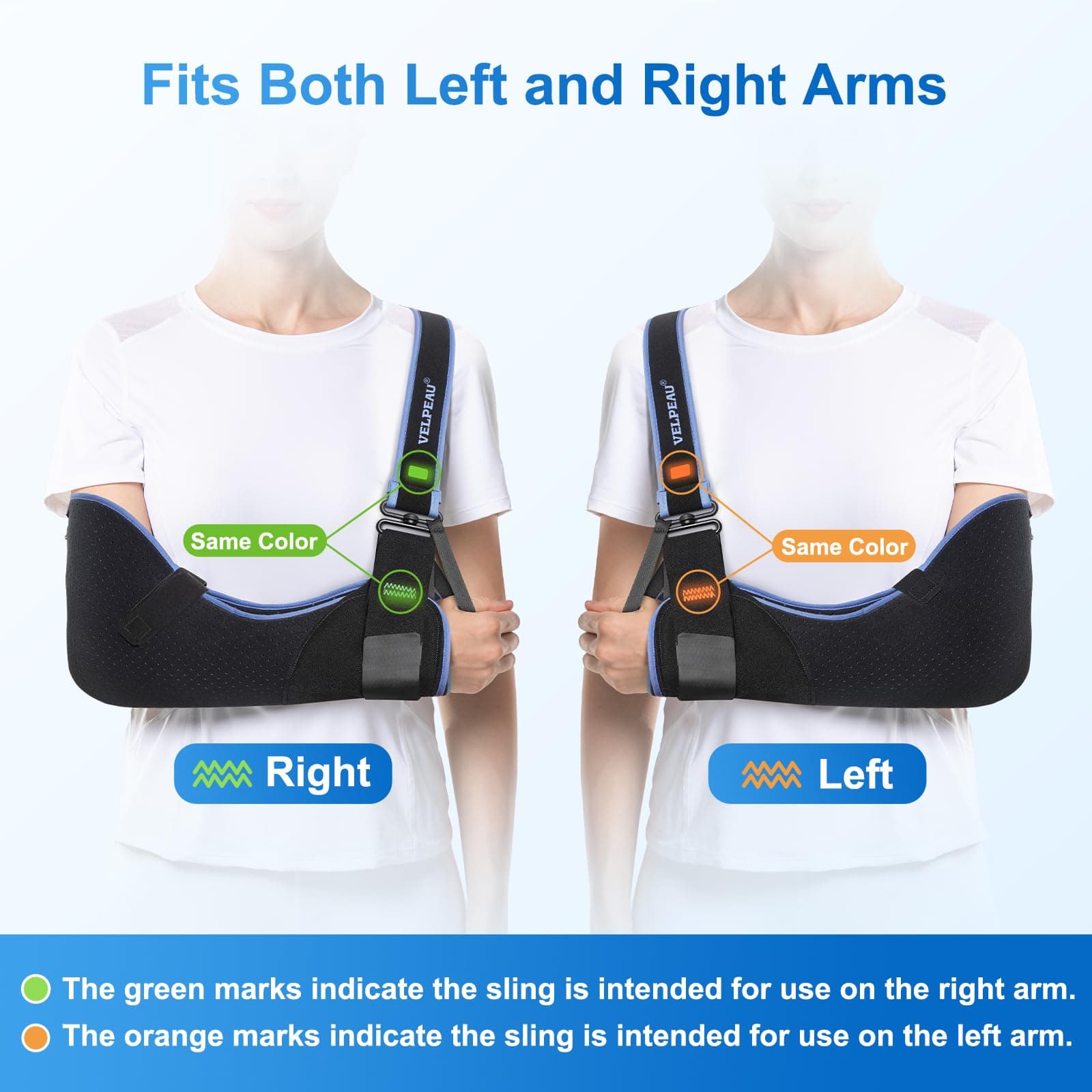 Arm Sling Shoulder Immobilizer fit Left or Right Arm - Rotator Cuff Support Brace - Medical Sling for Shoulder, Clavicle, Elbow Injury (Comfort type, 2X-Large: Bust 47″-53″) - Thumbnail 3