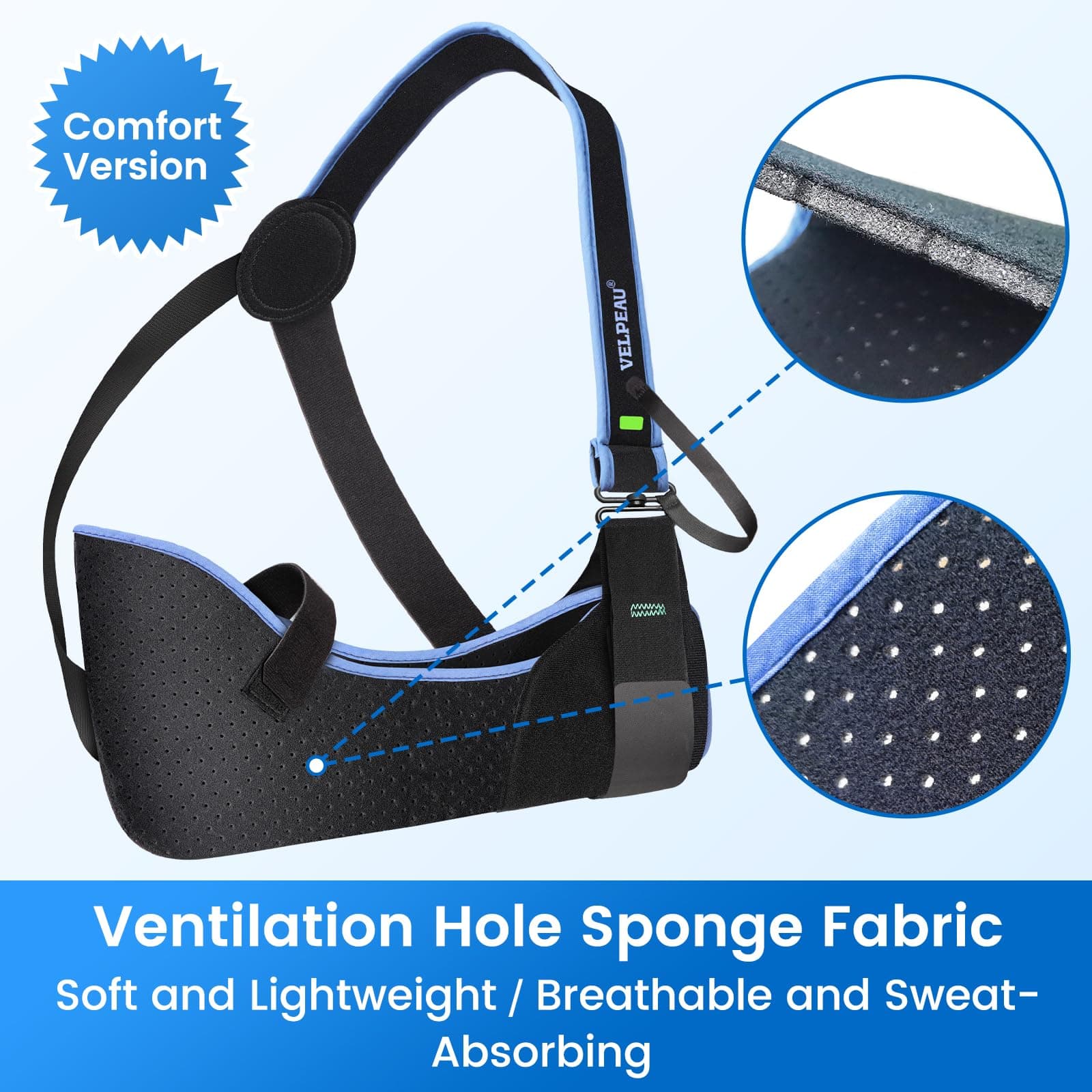 Arm Sling Shoulder Immobilizer fit Left or Right Arm - Rotator Cuff Support Brace - Medical Sling for Shoulder, Clavicle, Elbow Injury (Comfort type, 2X-Large: Bust 47″-53″) - Thumbnail 4