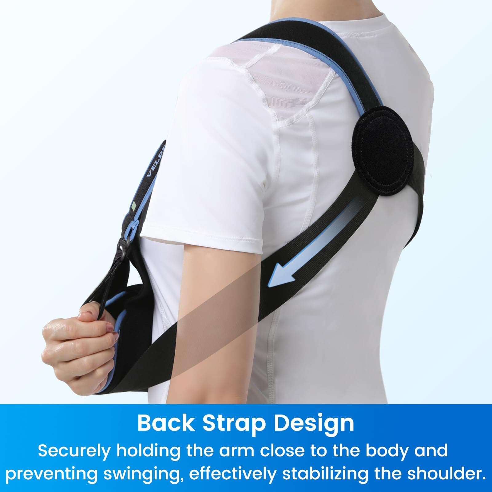 Arm Sling Shoulder Immobilizer fit Left or Right Arm - Rotator Cuff Support Brace - Medical Sling for Shoulder, Clavicle, Elbow Injury (Comfort type, 2X-Large: Bust 47″-53″) - Thumbnail 6