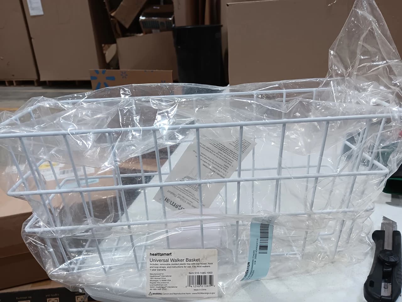 HealthSmart Universal Walker Basket White - Thumbnail 2