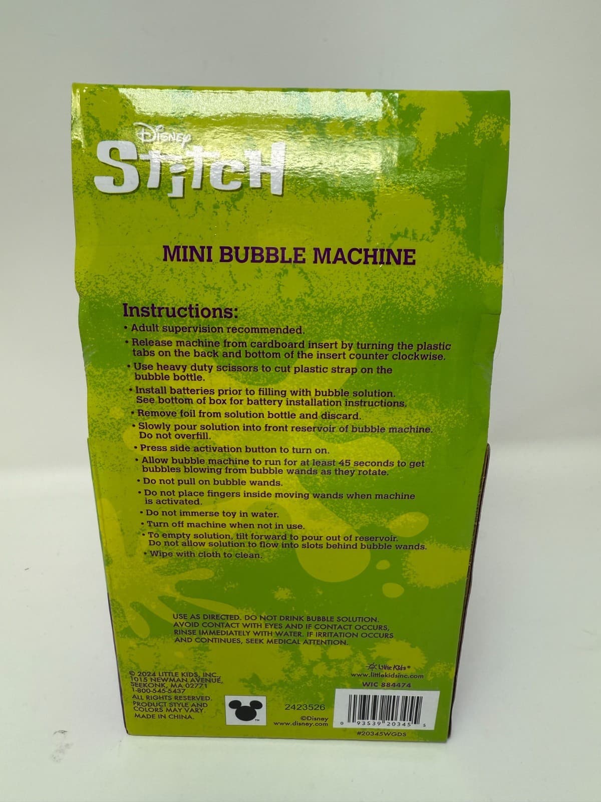 Disney Stitch Mini Bubble Machine - Fun Bubble Blower with Solution, Ages 3+ - Thumbnail 2