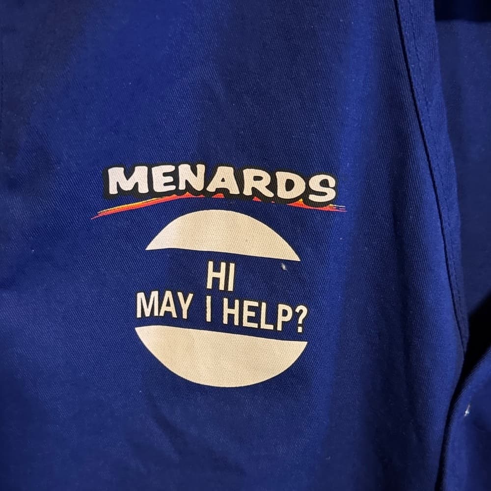★ Menards Blue Employee Work Vest Logo Retail Uniform Women 2X