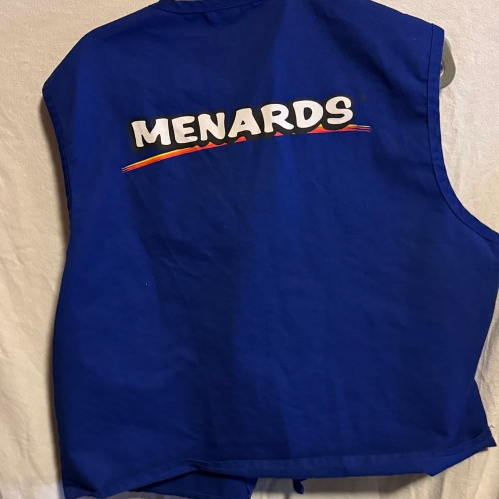 ★ Menards Blue Employee Work Vest Logo Retail Uniform Women 2X - Thumbnail 4