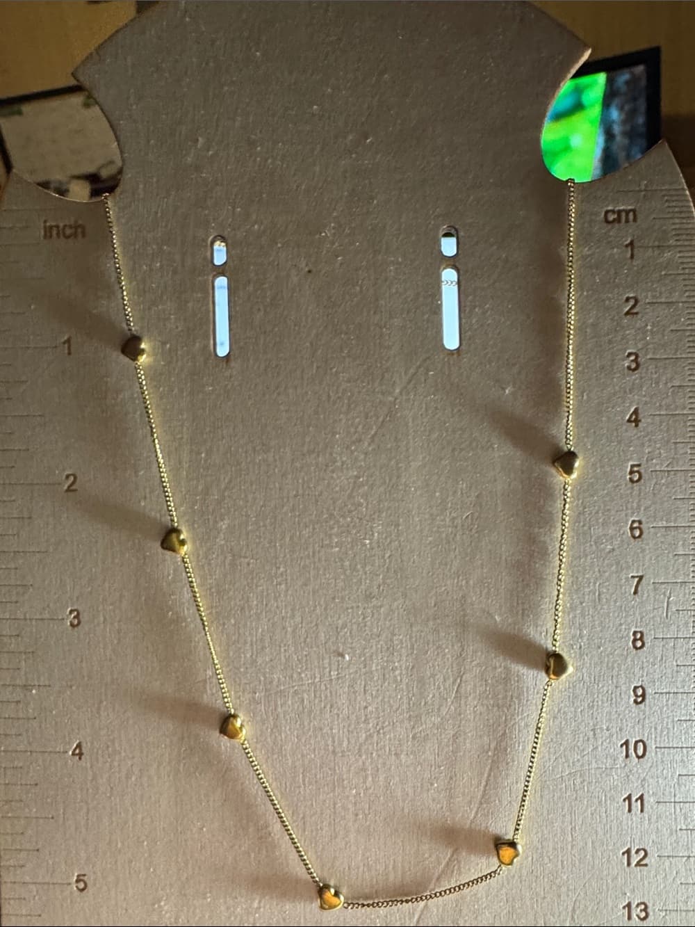 ★ Dainty Gold Heart Station Necklace Minimalist Layered Love Necklace