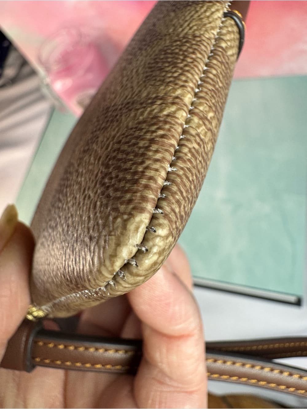 ★ Coach Signature Wristlet Brown Tan Monogram Zip Pouch Clutch - Thumbnail 11