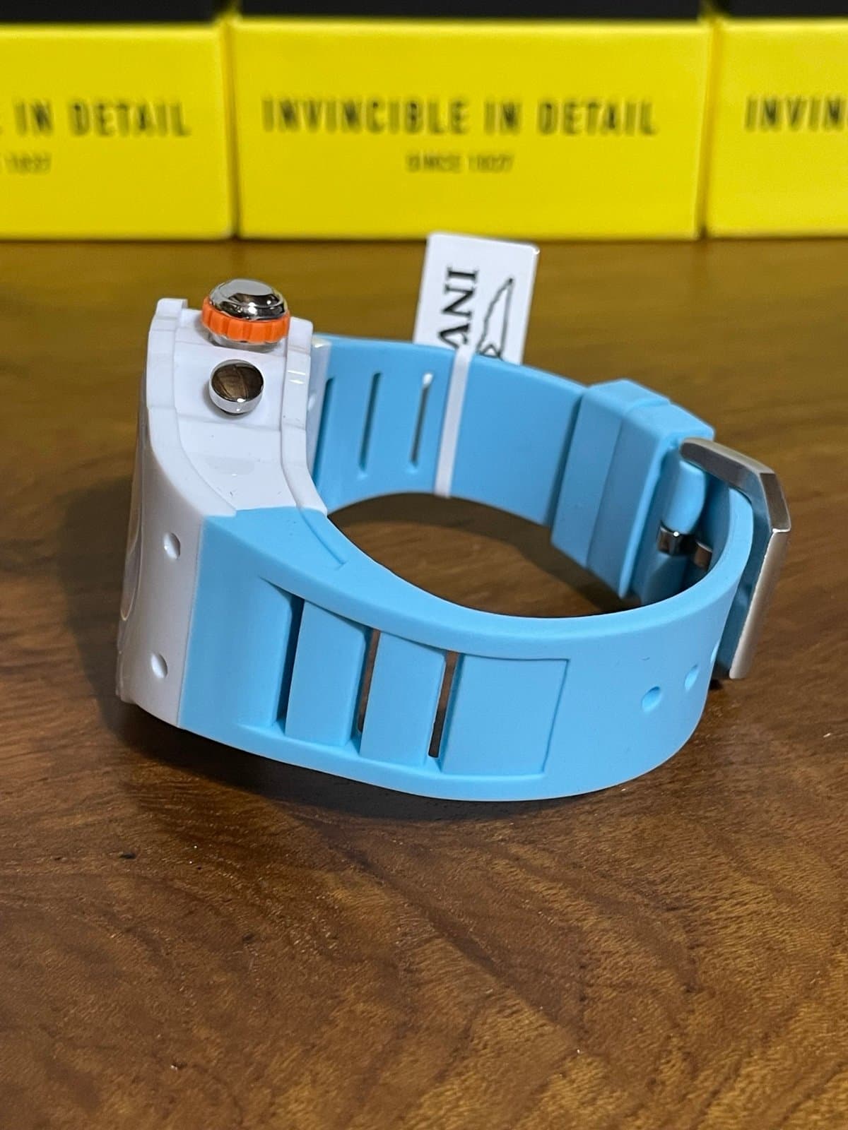 Invicta Racing Vaulthan Men’s Watch 44mm Orange Light Blue Dial 69665 - Thumbnail 4