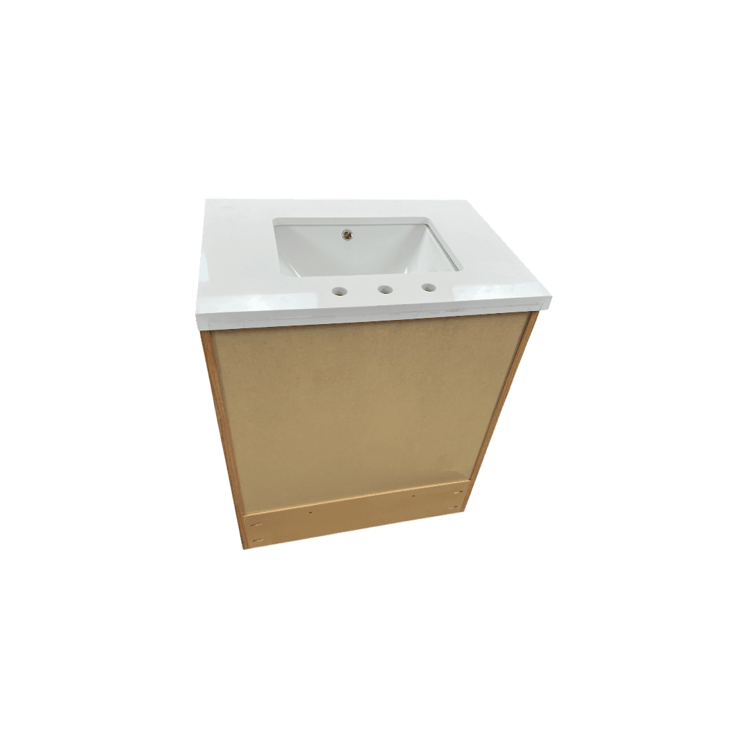 Hokku Designs Thornaby Solid Wood Single Bathroom Vanity with Quartz Top - Thumbnail 9