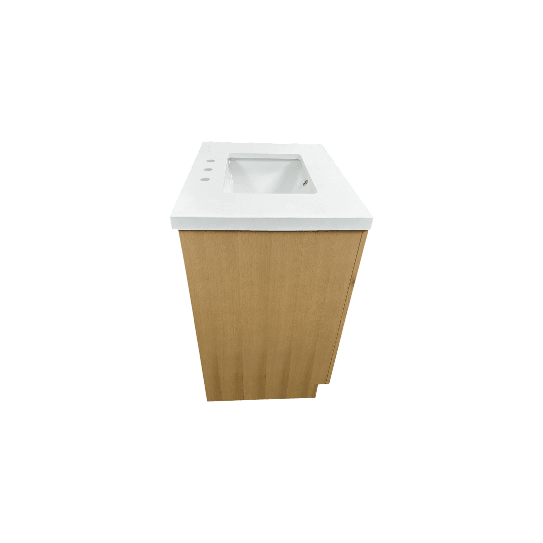 Hokku Designs Thornaby Solid Wood Single Bathroom Vanity with Quartz Top - Thumbnail 11