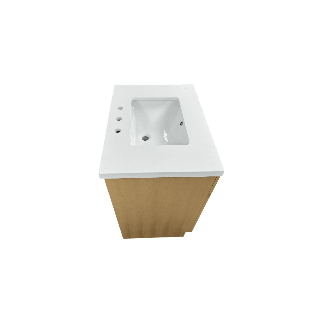 Hokku Designs Thornaby Solid Wood Single Bathroom Vanity with Quartz Top - Thumbnail 12