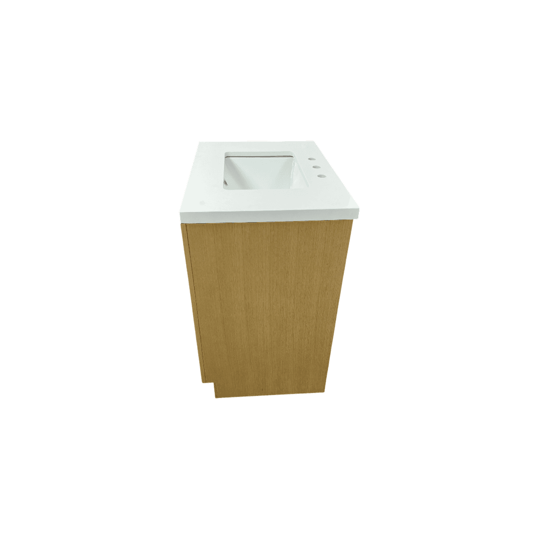Hokku Designs Thornaby Solid Wood Single Bathroom Vanity with Quartz Top - Thumbnail 7