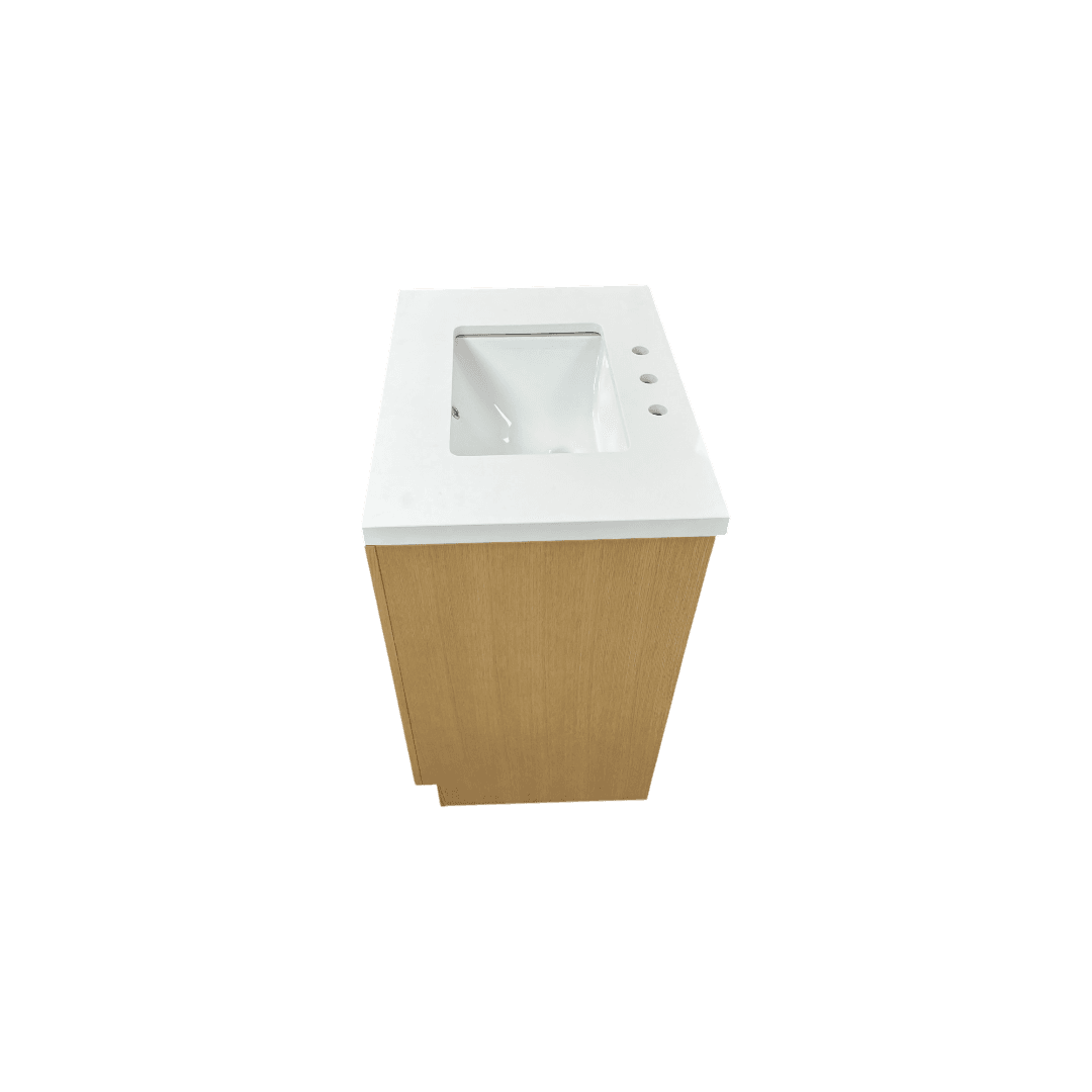 Hokku Designs Thornaby Solid Wood Single Bathroom Vanity with Quartz Top - Thumbnail 8