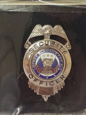 Vtg IRA Green Inc. Security Officer Badge Pin Liberty & Justice For All ⚖️ - Thumbnail 2