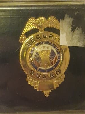 Vtg IRA Green Inc. Security Guard Badge Pin Liberty 🗽 & Justice For All ⚖️ - Thumbnail 2
