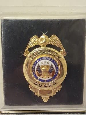 Cadet MFG. Security Badge Pin Liberty & Justice For All Gold Color - Thumbnail 2