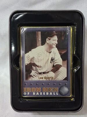 1996 Iron Men Of Baseball Lou Gehrig Cal Ripken Metallic Impressions 5 Card Set - Thumbnail 7