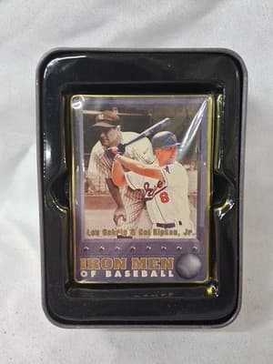 1996 Iron Men Of Baseball Lou Gehrig Cal Ripken Metallic Impressions 5 Card Set - Thumbnail 4
