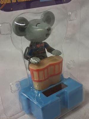 Solar Power Dancing Musician Mouse With Bongo Drums Bobble Toy - Thumbnail 4