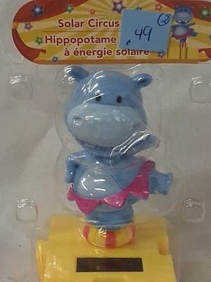 Solar Power Dancer Circus Hippo Bobble Toy - Thumbnail 2