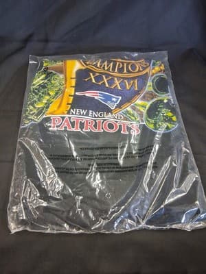 2002 NFL Super Bowl XXXVI 36 New England Patriots T-Shirt Mens XL Black SEALED! - Thumbnail 6