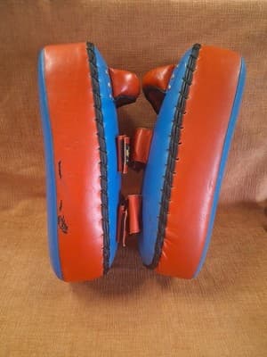 KMA - Thai Kicking Pad Set of 2 - Red & Blue - Martial Arts Practice Sparring - Thumbnail 5
