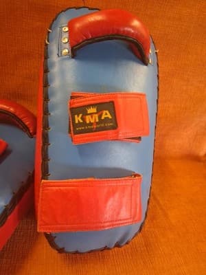 KMA - Thai Kicking Pad Set of 2 - Red & Blue - Martial Arts Practice Sparring - Thumbnail 7