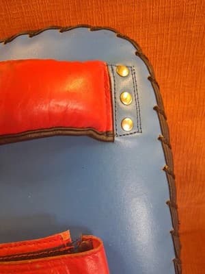 KMA - Thai Kicking Pad Set of 2 - Red & Blue - Martial Arts Practice Sparring - Thumbnail 13