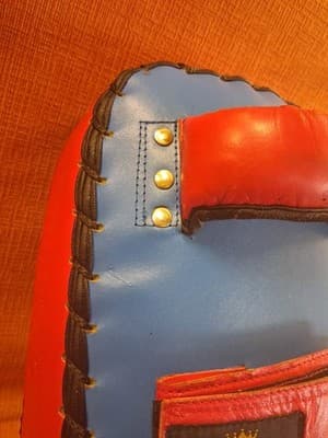 KMA - Thai Kicking Pad Set of 2 - Red & Blue - Martial Arts Practice Sparring - Thumbnail 14