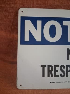 Notice No Trespassing BRADY 1#40728 Fiberglass, Rectangle, - Thumbnail 2