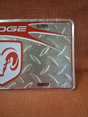 Dodge License Plate Embossed Metal New Old Stock Sealed - Thumbnail 3