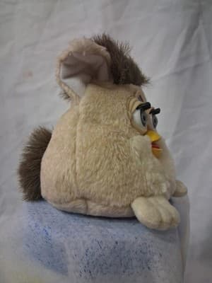 Vintage Beanbag Furby Buddies Beanie Original 1999 Tiger ‘Bear’ Cream Grey eyes - Thumbnail 4