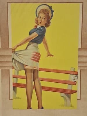 Elvgren Art Lithograph January 1959 & 1952 Pinup Girls Calendar - Thumbnail 2