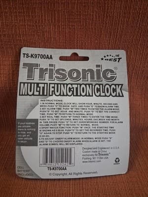 Trisonic Retro Multi Function Clock Sealed Black - Thumbnail 2