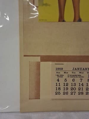 Elvgren Art Lithograph January 1959 & 1952 Pinup Girls Calendar - Thumbnail 4