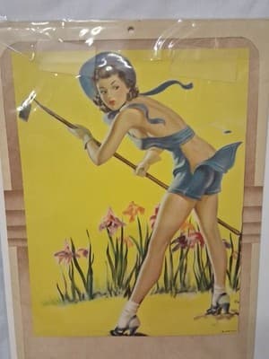Elvgren Art Lithograph January 1959 & 1952 Pinup Girls Calendar - Thumbnail 9